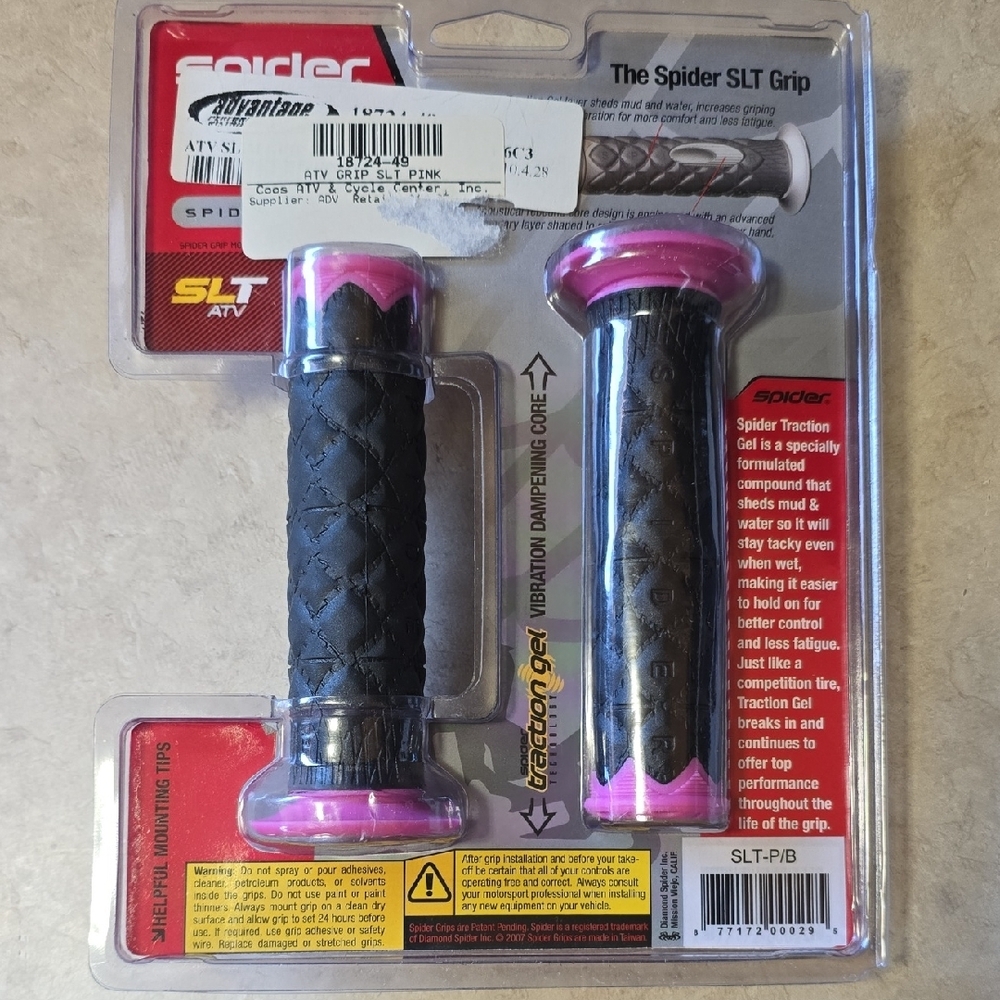 Black and Pink Handlebar Grips - Picture 2 of 4